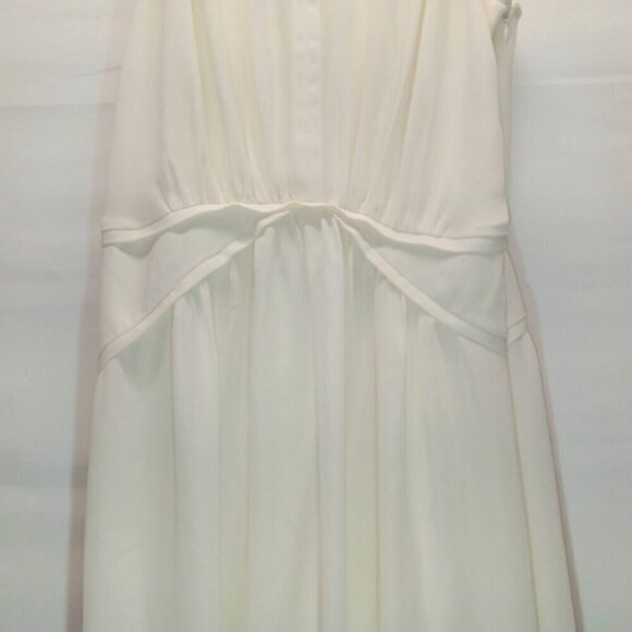 Banana Republic Ladies Size 8 Ivory Chiffon Draped Sleeveless Dress Sheer GUC - Picture 3 of 11
